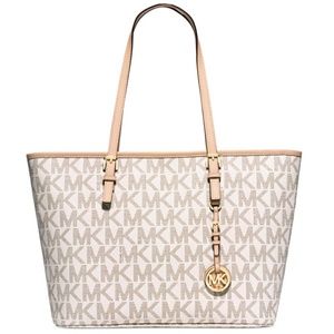 MK LARGE JET SET TOTE (VANILLA)